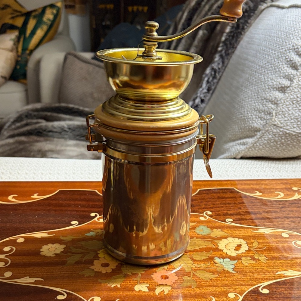Manual Coffee Grinder. Designed By David Birch Bonjour, Wood and Metal Design